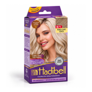 TINTURA RUBIO CLARO CENIZA (8/1) x3un HADIBELL
