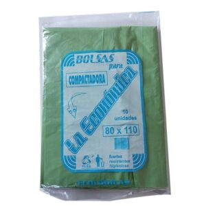 BOLSAS ECOLOGICAS VERDES 80X110 10un x5 LA ECONOMICA