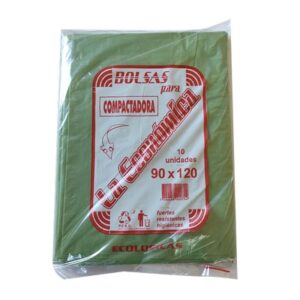BOLSAS ECOLOGICAS VERDES 90X120 10un x5 LA ECONOMICA
