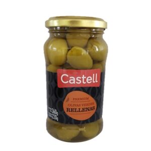 ACEITUNAS VERDE RELLENA PREMIUM 2x185 CASTELL FRASCO DE VIDRIO